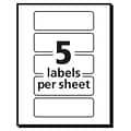 Avery Laser Color Coding Labels, 1 x 3, Assorted Colors, 5/Sheet, 40 Sheets/Pack (5481)