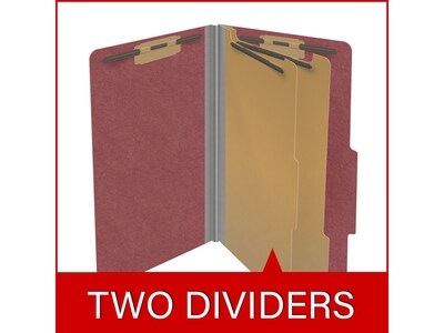 Medical Arts Press Pressboard Classification Folder, 2 Dividers, 2" Expansion, Legal Size, Dark Red, 10/Box (DV-T52-26-3ARD)