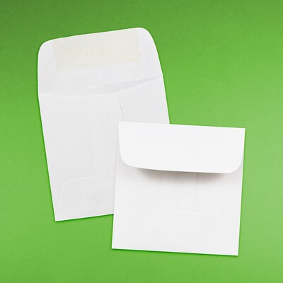 JAM Paper 2.375 x 2.375 Mini Square Envelopes, White, 100/Pack (203642A)