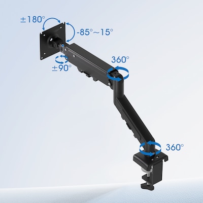 FlexiSpot MA1 Single Adjustable Arm, Up to 32" Monitor, Black (MA1B-S-DP)
