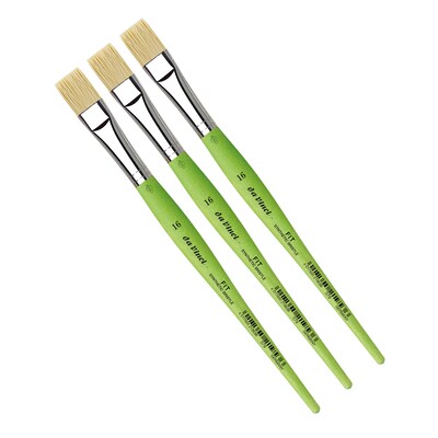 da Vinci FIT Oil and Acrylic Synthetic Bristle, Flat Brush, 3/Pack (DVXVA37916-3)
