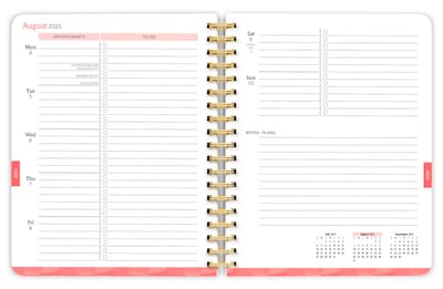 2025-2026 Plato Crackled Blush 6" x 7.75" Academic Year Weekly Planner, Multicolored (9798330700103)