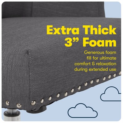 Serta Style Leighton Fabric Swivel Home Office Chair, Graphite (47925B)