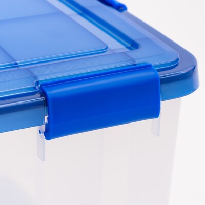 Iris 41.2 Quart Element Resistant Ultimate Clear Plastic Latching Storage Bin, Clear, 3/Pack (500140)