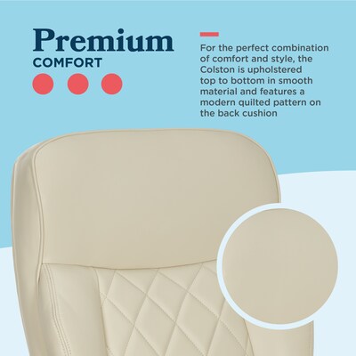 La-Z-Boy Colston Ergonomic Vegan Leather Swivel Executive Chair, Cream (60120-CRM)