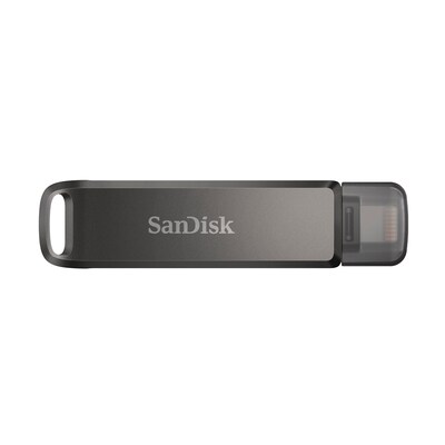 SanDisk Dual Phone 128GB USB 3.2 Type-C/Lightning Flash Drive, Black (SDIX70N-128G-AG6NE)
