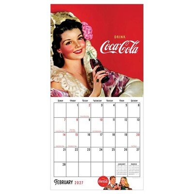 2027 TF Publishing Coca-Cola 7" x 7" Monthly Wall Calendar, Multicolored (27-2102)