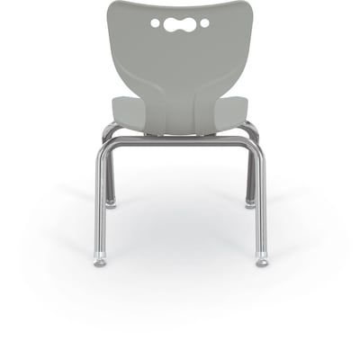 MooreCo 12" Hierarchy Student Chair with 4 Legs, Morning Fog/Chrome Base (703673561884)