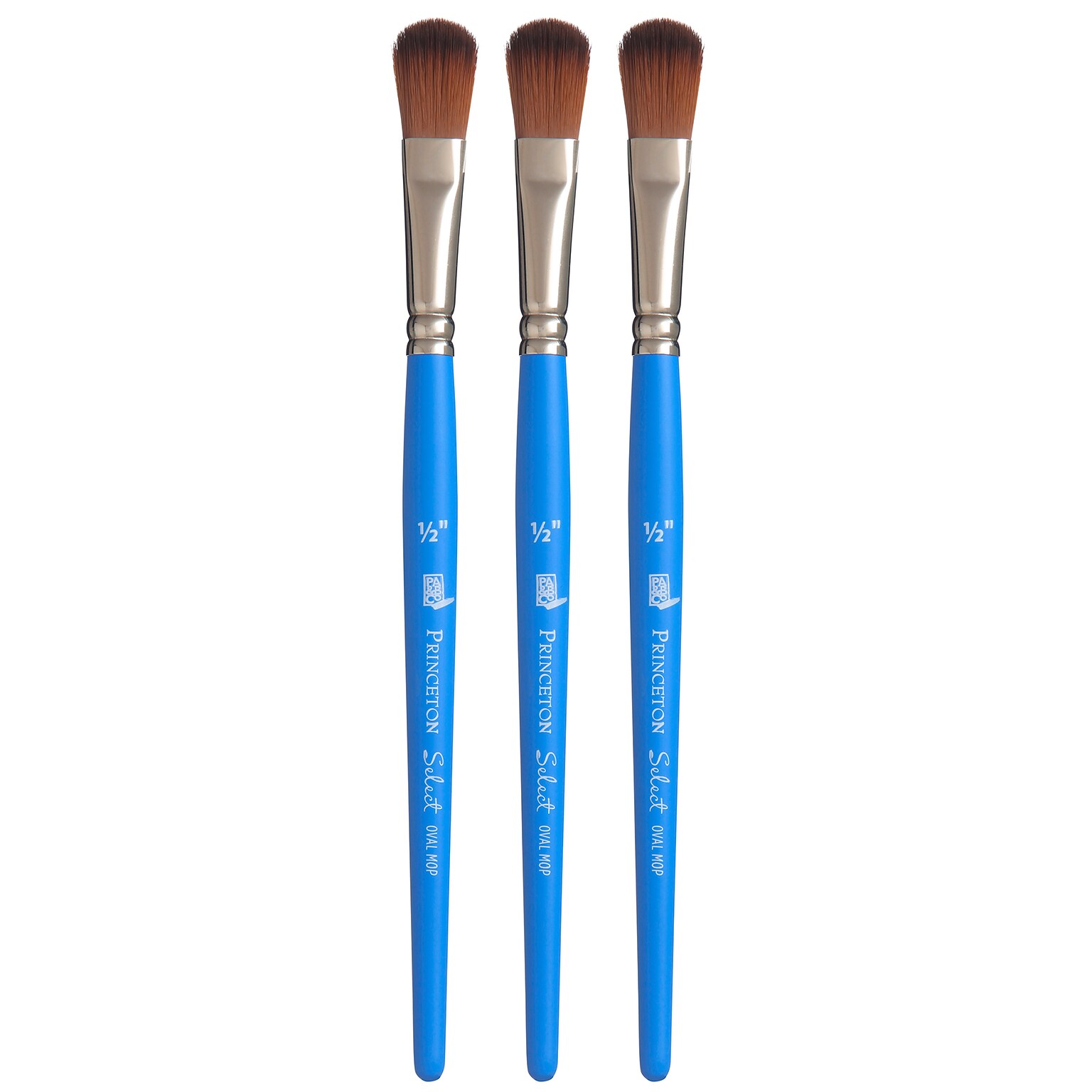 Princeton Select Artiste Mixed Media Synthetic Oval Mop Brush, 3/Pack  (PBXP3750OM050-3)