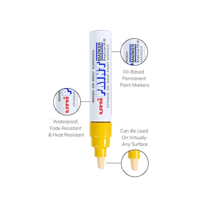 uni PAINT PX-21 Oil-Based Paint Marker, Fine Line, Yellow (63705)