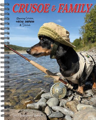 2027 Willow Creek Crusoe the Celebrity Dachshund 6.5 x 8.5 Weekly & Monthly Desk Calendar (64375)