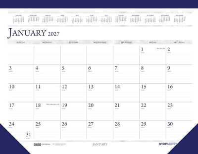 2027 House of Doolittle Economy 22 x 17 Monthly Desk Pad Calendar, Blue (150-27)