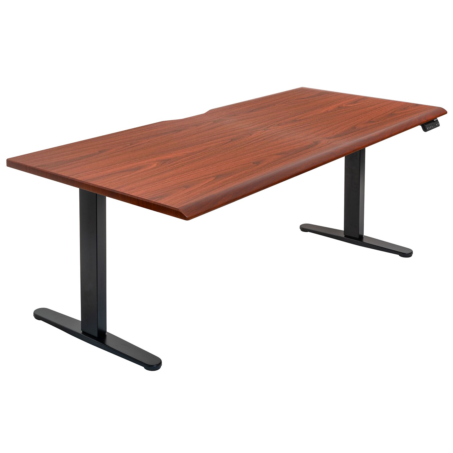 Mount-It! Dual Motor 72W Electric Adjustable Standing Desk, Black/Hazelnut Brown (MI-18126)