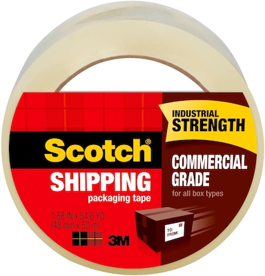 Scotch Commercial Grade Shipping Packing Tape, 1.88 x 54.6 yds., Clear (3750)