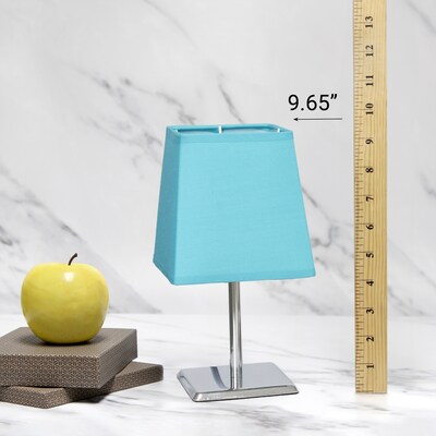 Creekwood Home Square Chrome 9.65" LED Table Lamp, Blue (CWT-1013-BL)