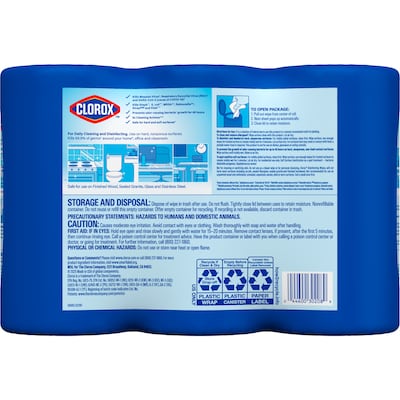Clorox Disinfecting Wipes, Fresh/Crisp Lemon Scent, 75 Wipes/Container, 3/Pack (30208)