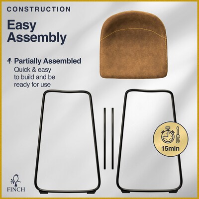 Finch Landon Bar Stool, Brown, 2/Set (CHR10030A)