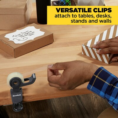 Scotch Clip & Twist Desktop Dispenser, 2.56" x 4.75", 1" Core, Gray (C19CLIP)