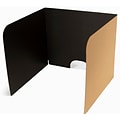 Classroom Products Foldable Cardboard Freestanding Privacy Shield, 24H x 28W, Black/Kraft, 20/Box (VB2420 BK)
