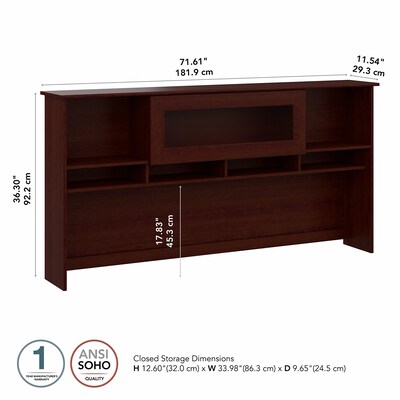 Bush Furniture 60"W Desktop Hutch, Cherry (WC31431)