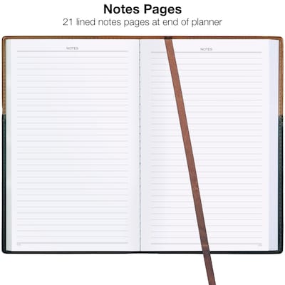 2026-2027 Excello Brands 5" x 8" Weekly & Monthly Planner, Paperboard Cover, Black/Brown (RRY27-PKT58-BN)