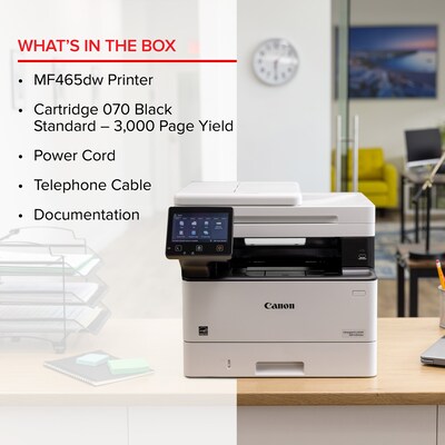 Canon ImageCLASS MF465dw Wireless Black & White Laser Printer, All-In-One, Print, Scan, Copy, Fax (5951C005)