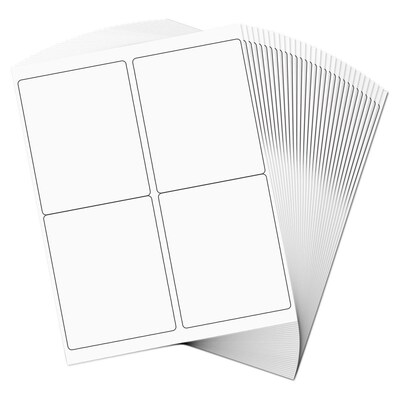 JAM Paper Laser/Inkjet Shipping Labels, 5" x 4", White, 4 Labels/Sheet, 30 Sheets/Pack (4062903)