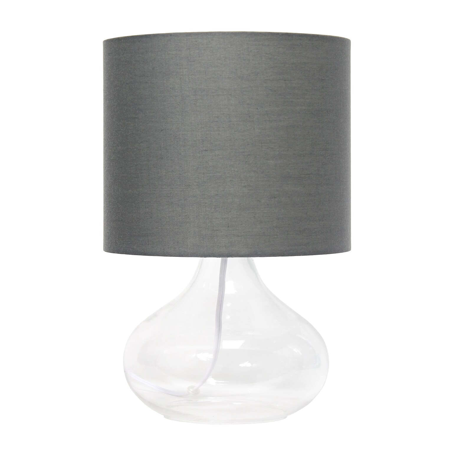 Creekwood Home Modern Glass 13.75 LED Table Lamp, Clear/Gray (CWT-1014-CG)