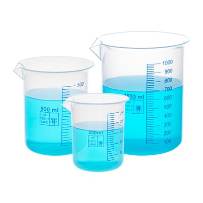 Supertek Polypropylene Beakers, Multicolored, 5/Pack (SKFCH10160)