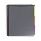 Smead 24-Pocket Poly Project Organizer with Multicolor Dividers, Gray (89206)