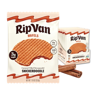 Rip Van Wafels Snickerdoodle Stroopwafels, 1.16 oz., 12 Packs/Box, 12/Box (RVW00377)