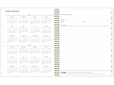 2025 Blue Sky Laurel 8.5" x 11" Weekly & Monthly Planner, Plastic Cover, Mint Green (135842-25)