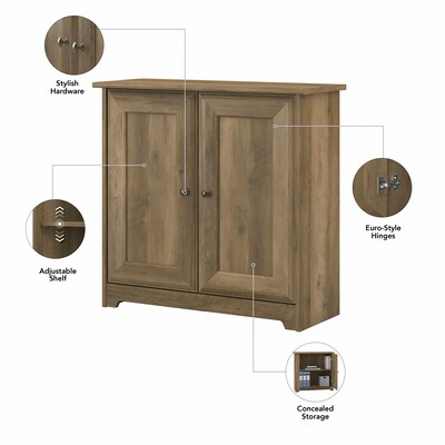 Bush Furniture Cabot 30" Storage Cabinet with 2 Shelves, Reclaimed Pine (WC31598)