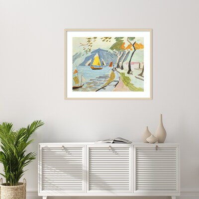 Amanti Art Macau Shoreline by Anne Durham Wood Framed Wall Art Print, 41" x 33" (A42677457404)