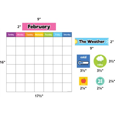Teacher Created Resources Colorful Magnetic Calendar Set, 93 Pieces/Set (TCR77067)
