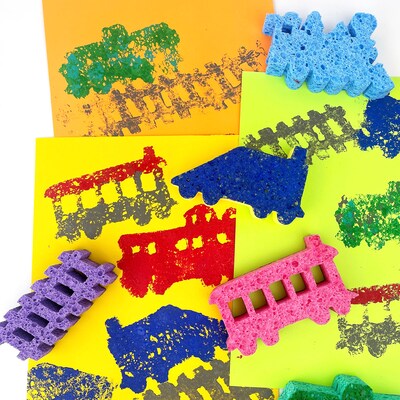 Captain Creative Super Sponges Train Pack, 7/Pack (APISS18018)