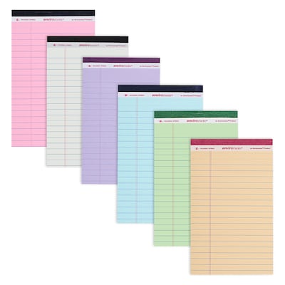 Roaring Spring Paper Products Enviroshades Notepad, 5 x 8.25, Legal Ruled, 6/Pack (74220)