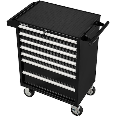 Global Industrial 26-3/8" x 18-1/8" x 37-13/16" 7 Drawer Roller Tool Cabinet, Black