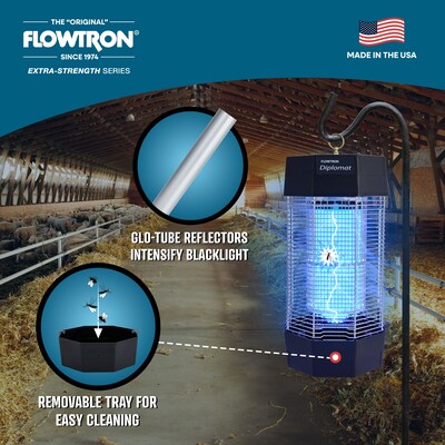 Flowtron Electric Indoor/Outdoor Bug Zapper, 2 Acres/2000 sq.ft. Coverage, 150W Bulb with Dual Lure Method (FLWFC8800)