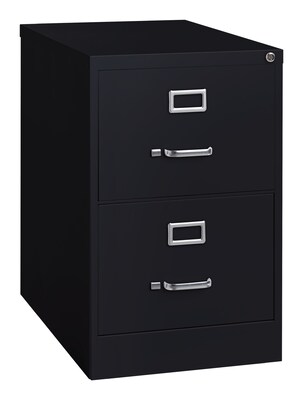 Hirish 25 Deep Vertical File Cabinet, Legal, 2-Drawer, Black (14413)