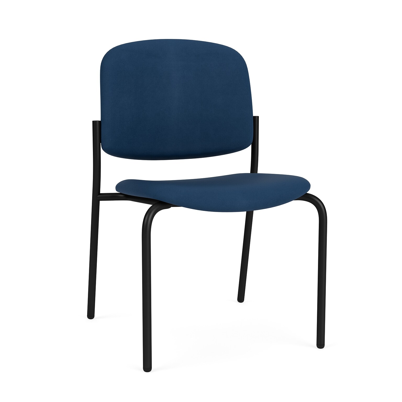 Lesro Chat Vinyl Guest Chair, Armless, Patriot Plus Blue Ridge/Black (CX1172.SBK-01PPBR)