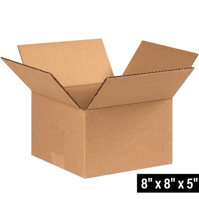 8 x 8 x 5 Shipping Boxes, 32 ECT, 25/Bundle (885)