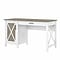 Bush Furniture Key West 54W Computer Desk with Keyboard Tray and Storage, Shiplap Gray/Pure White (