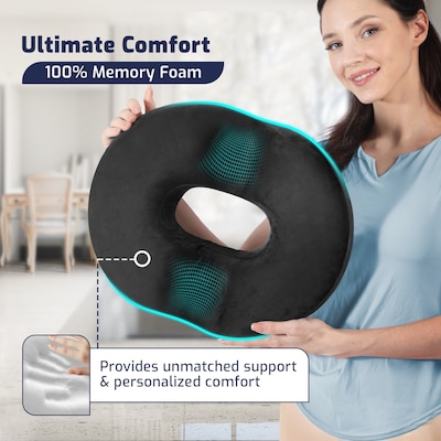 AllSett Health Donut Coccyx and Hemorrhoid Pillow with Non-Slip Washable Cover (ASH0HP2)
