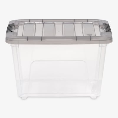 Iris 19 Quart Stack and Pull Plastic Latching Storage Bin, Clear (500206)