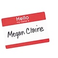 Avery Hello My Name Is Name Badge Labels, 2 1/3 x 3 3/8, White with Red Hello, 100 Labels Per Pa