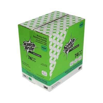 Scotch-Brite Non-Scratch Heavy Duty Sponge with Scrubber, Green/Yellow, 10 Sponges/Pack (74CC)
