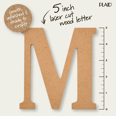 Plaid MDF Letters, 5", Brown Oxide, 12/Pack (PDE63566-12)