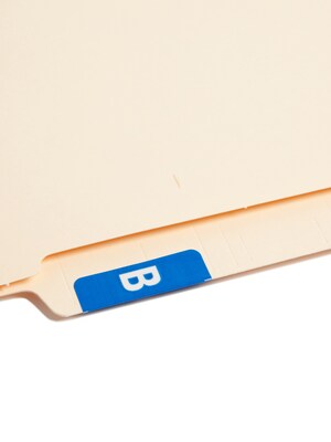 Smead® Alpha-Z Color-Coded Second Letter "B" Labels, 10 Labels Per Sheet, Dark Blue, 1"H x 1 5/8"W, 100 Labels/Pk