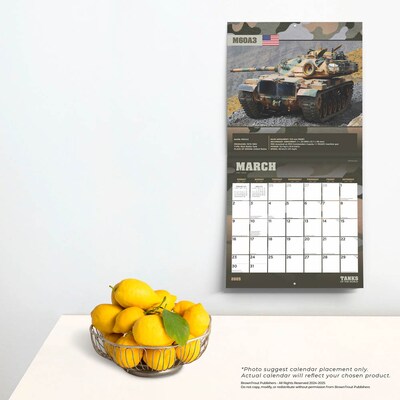 2025 BrownTrout Tanks of the World 12" x 12" Monthly Square Wall Calendar (9781975477851)